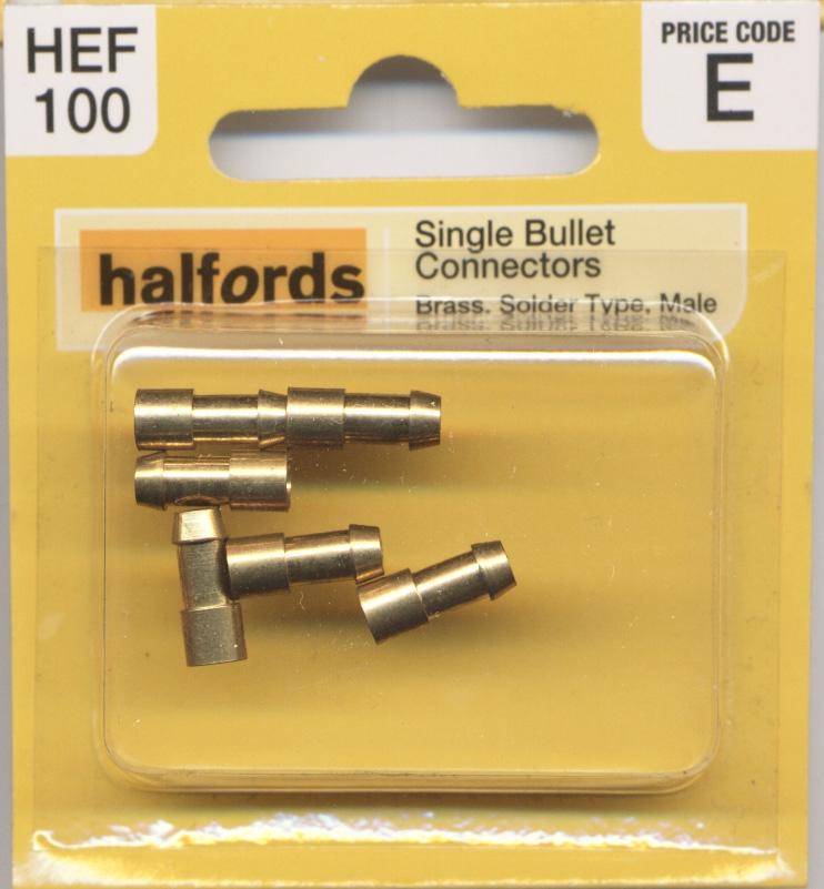 Halfords Single Bullet Connectors Male Hef100