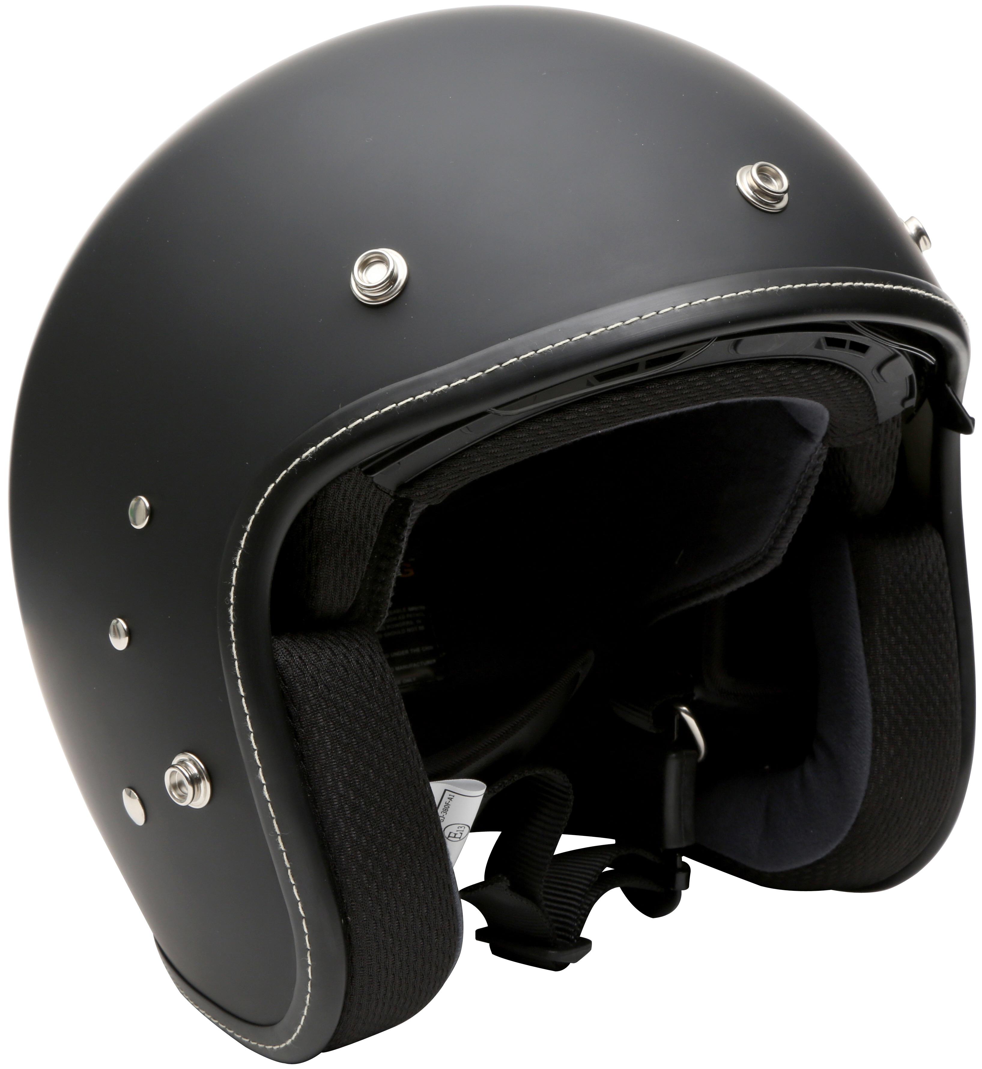 Duchinni D501 Open Face Motorcycle Helmet - Black, Medium