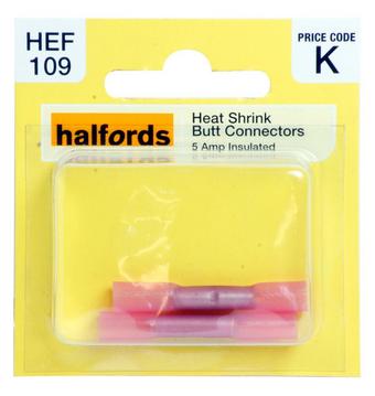 Halfords Heat Shrink Butt Connectors 5 Amp