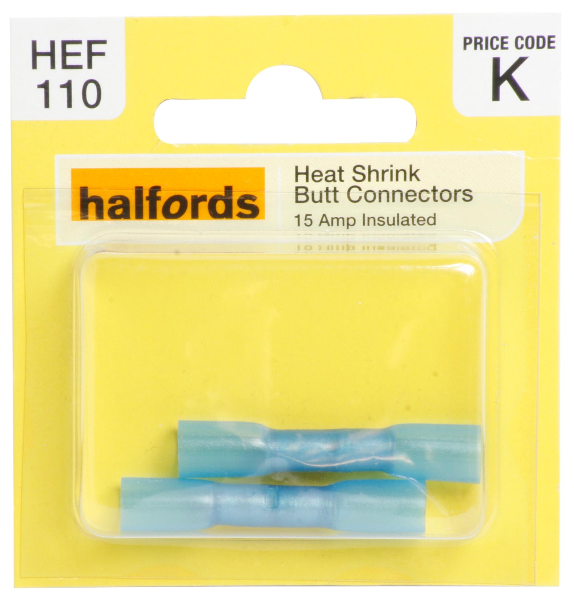 Halfords Heat Shrink Butt Connectors (HEF110) 15 Amp Halfords UK