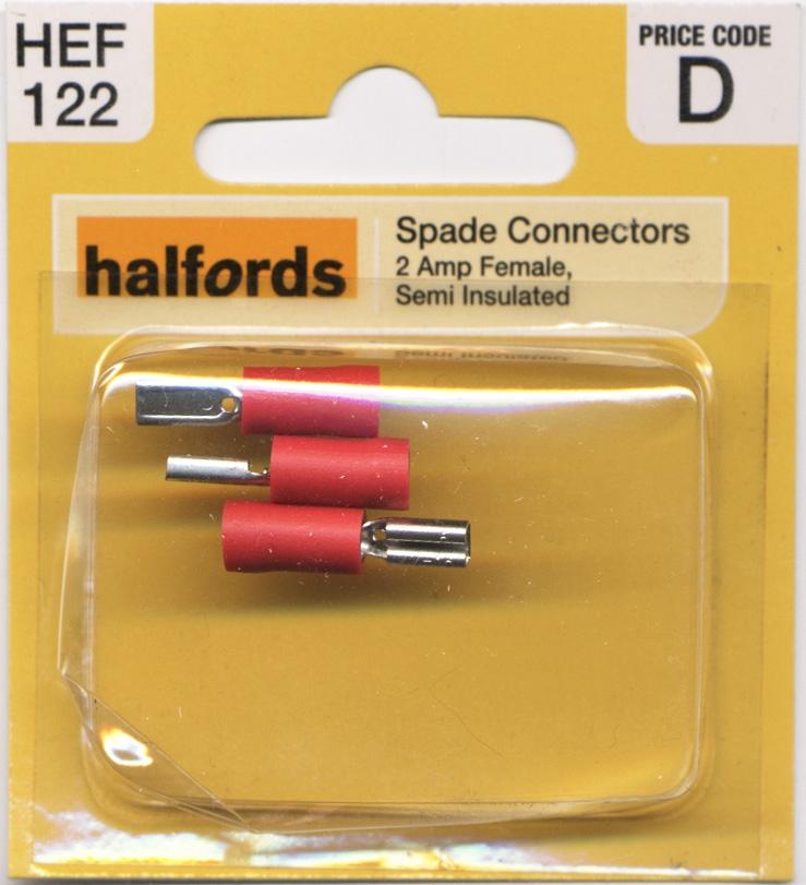Halfords Spade Connectors (Hef122) 2 Amp/Female