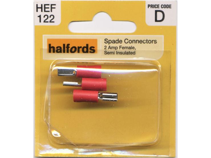 Halfords Spade Connectors (HEF122) 2 Amp/Female