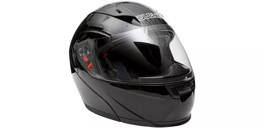 Duchinni D605 Flip Up Front Motorcycle Helmet Black Crash Lids Scooter Motorbike 