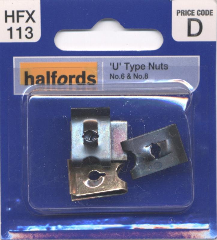 Halfords U-Type Nuts (Hfx113) No.6 & No.8