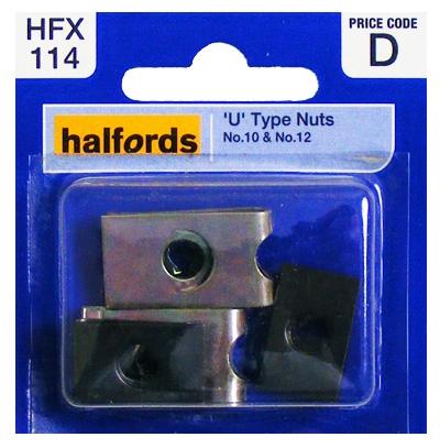 Halfords U-Type Nuts (Hfx114) No.10 & No.12