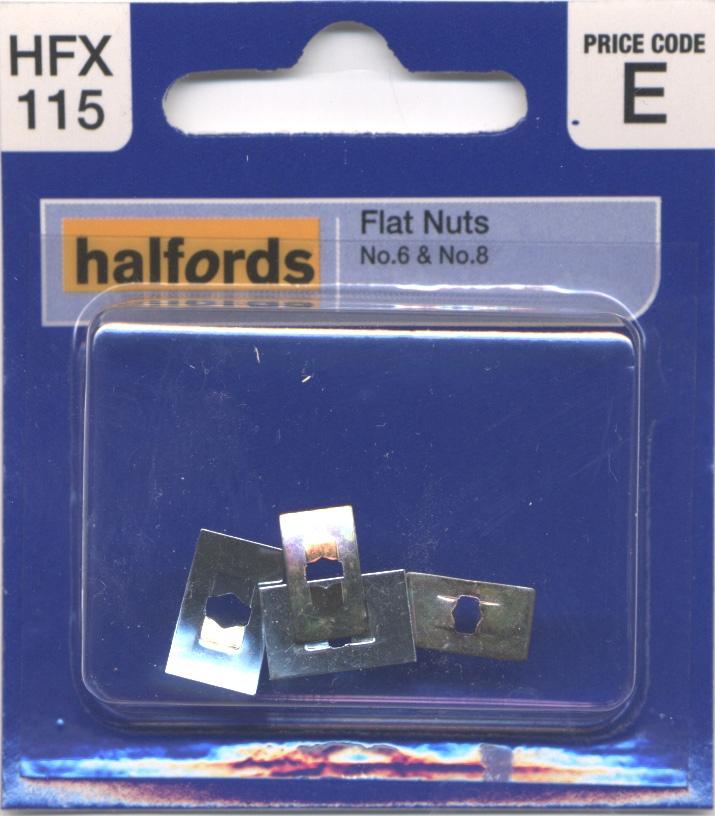 Halfords Flat Nuts (Hfx115) No.6 & No.8
