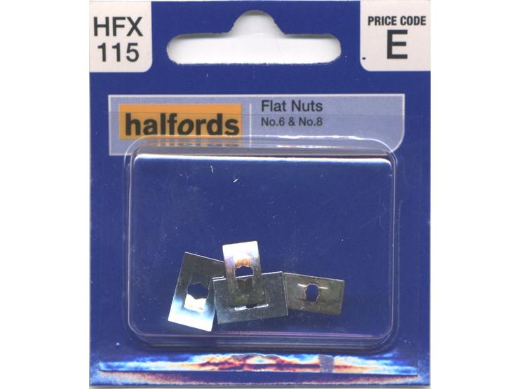Halfords Flat Nuts (HFX115) No.6 & No.8