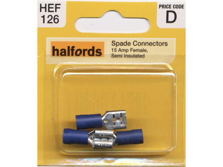 Halfords Spade Connector (HEF126) 15 Amp/Female