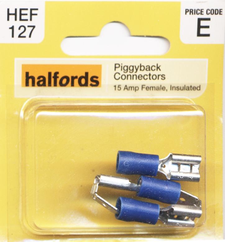 Halfords Piggyback Connectors (Hef127) 15 Amp/Female