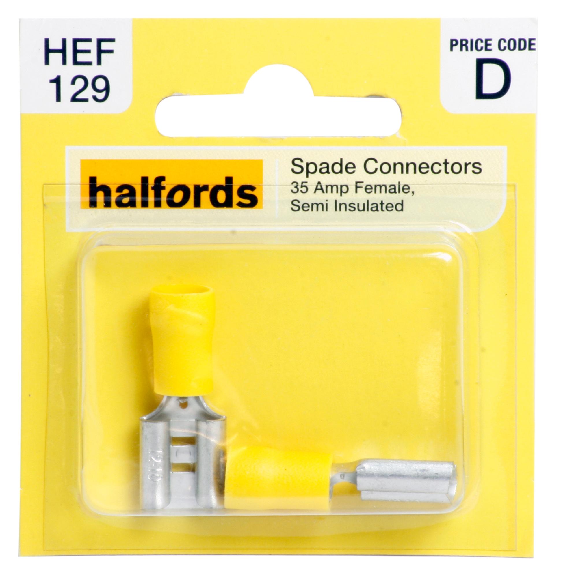 Halfords Spade Connectors (Hef129) 35 Amp/Female