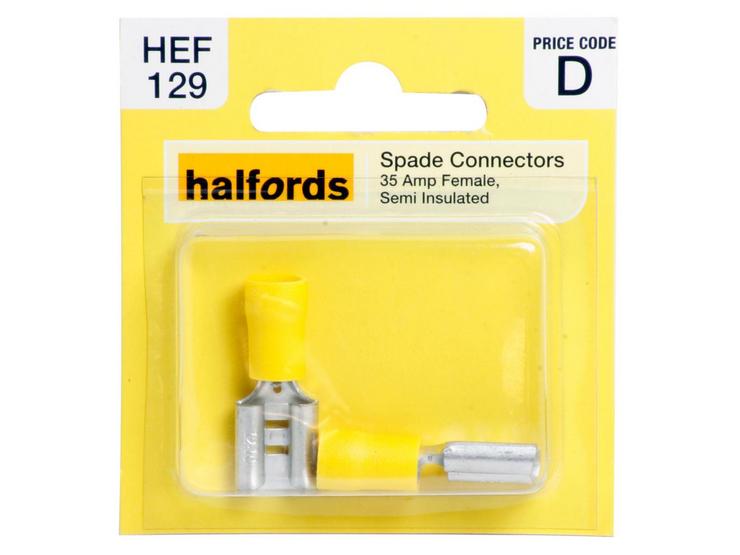 Halfords Spade Connectors (HEF129) 35 Amp/Female