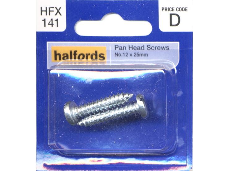 Halfords Pan Head Screws (HFX141) No.12 x 25mm