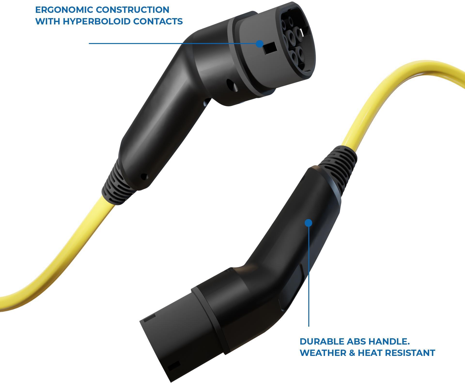 Wottz 3 Phase Type 2 to Type 2 32A 22kW EV Cable