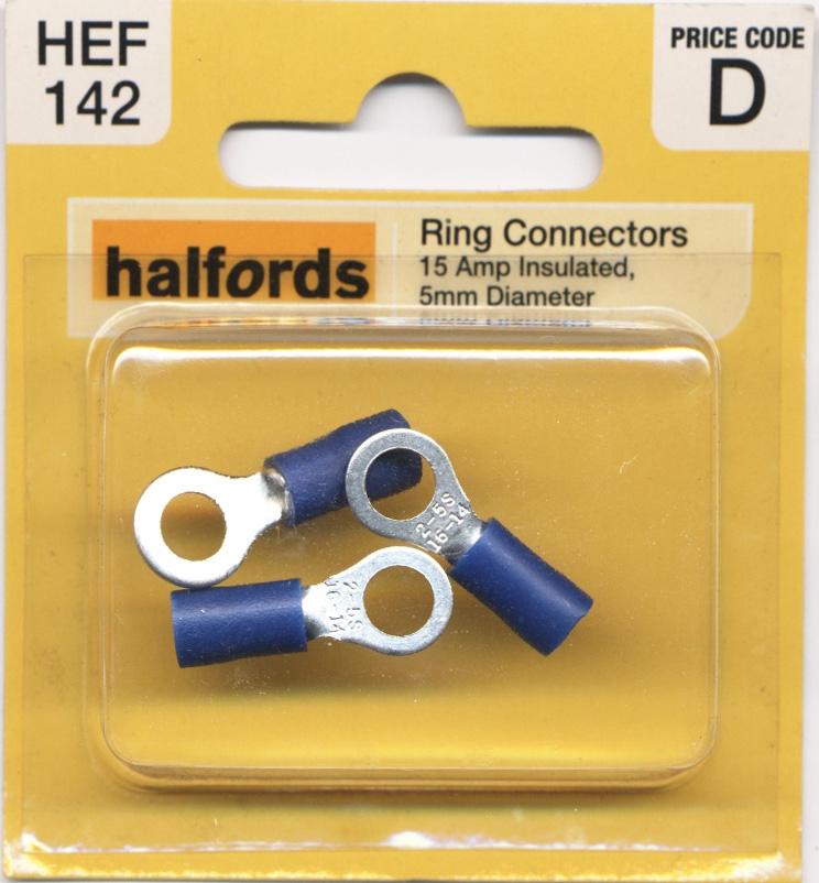 Halfords Ring Connectors (Hef142) 15 Amp/5Mm