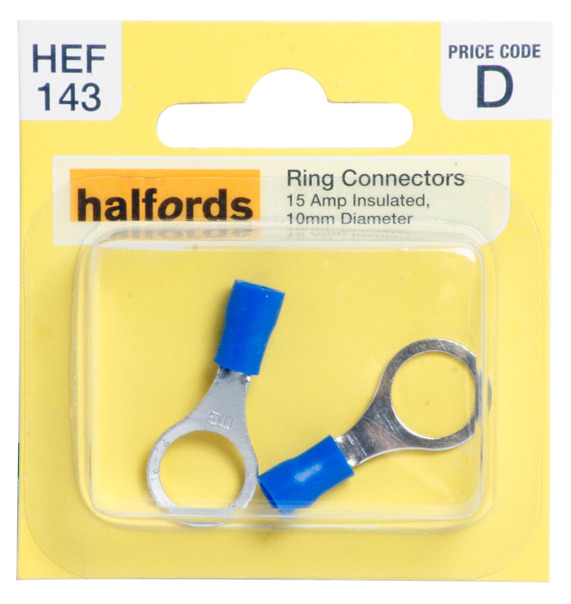 Halfords Ring Connectors (Hef143) 15 Amp/10Mm
