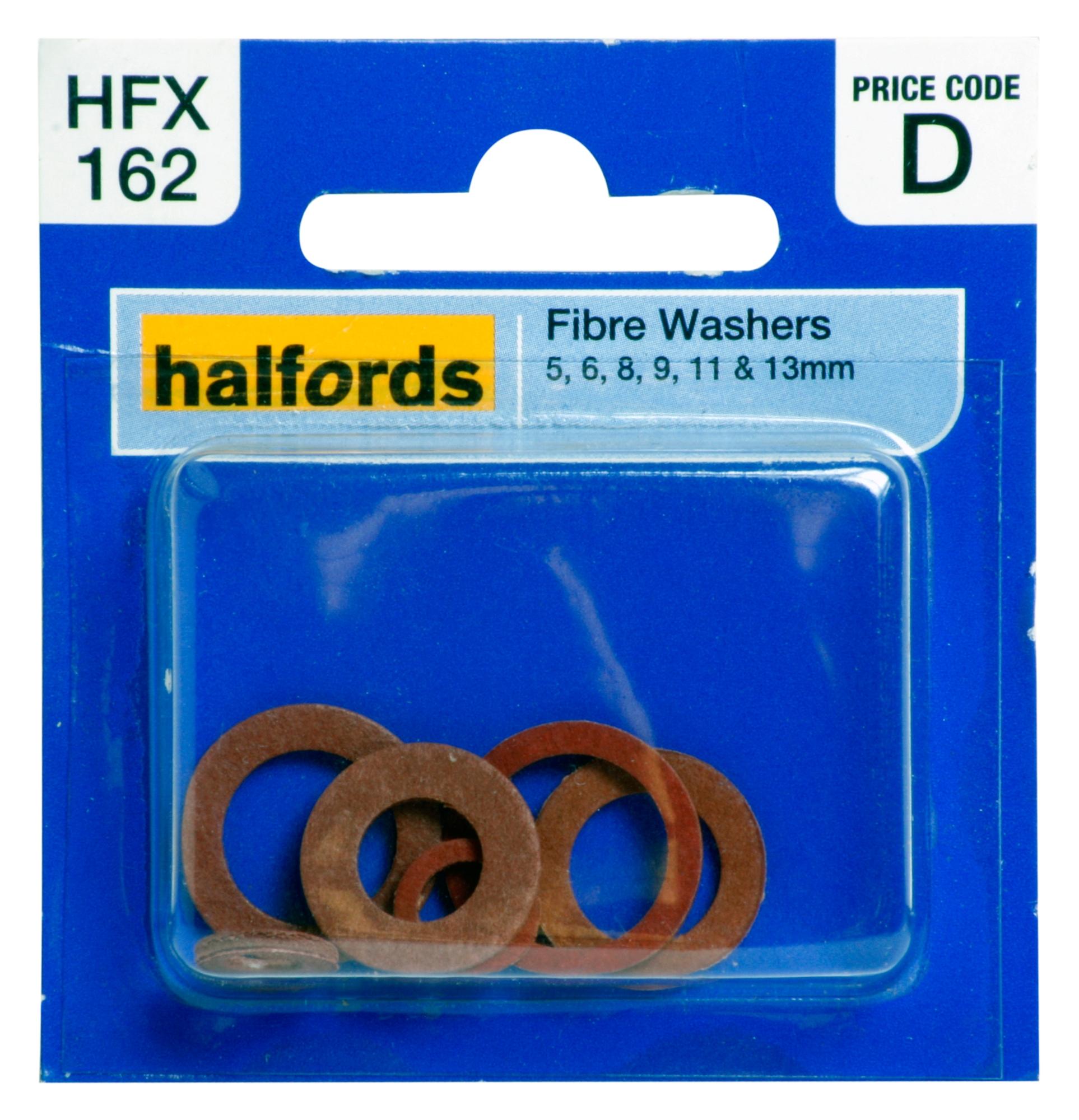 Halfords Assorted Fibre Washers (Hfx162)