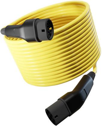 Wottz 3 Phase Type 2 to Type 2 32A / 22kW EV Cable - 35m Black