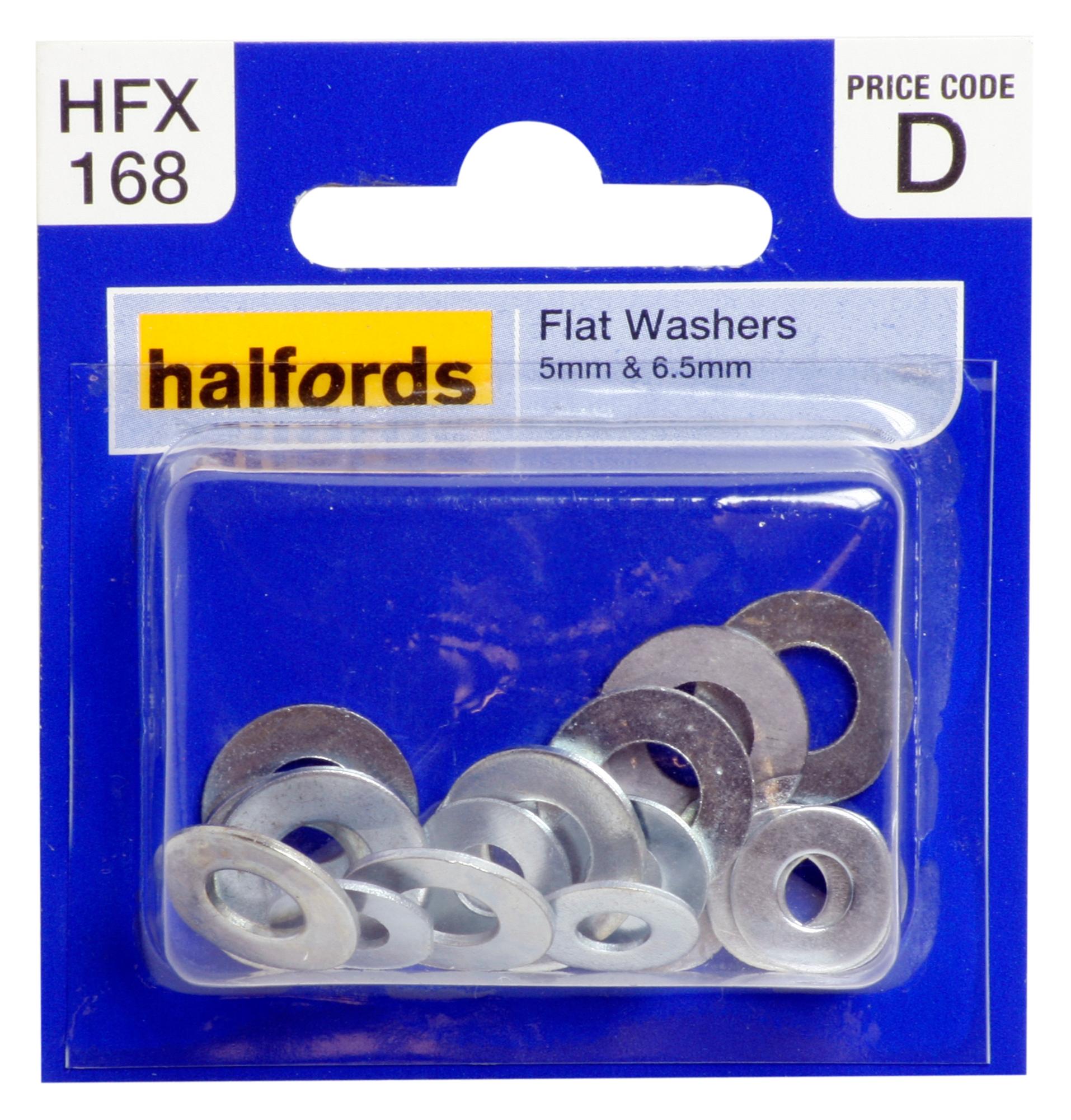 Halfords Flat Washers 5 & 6.5Mm