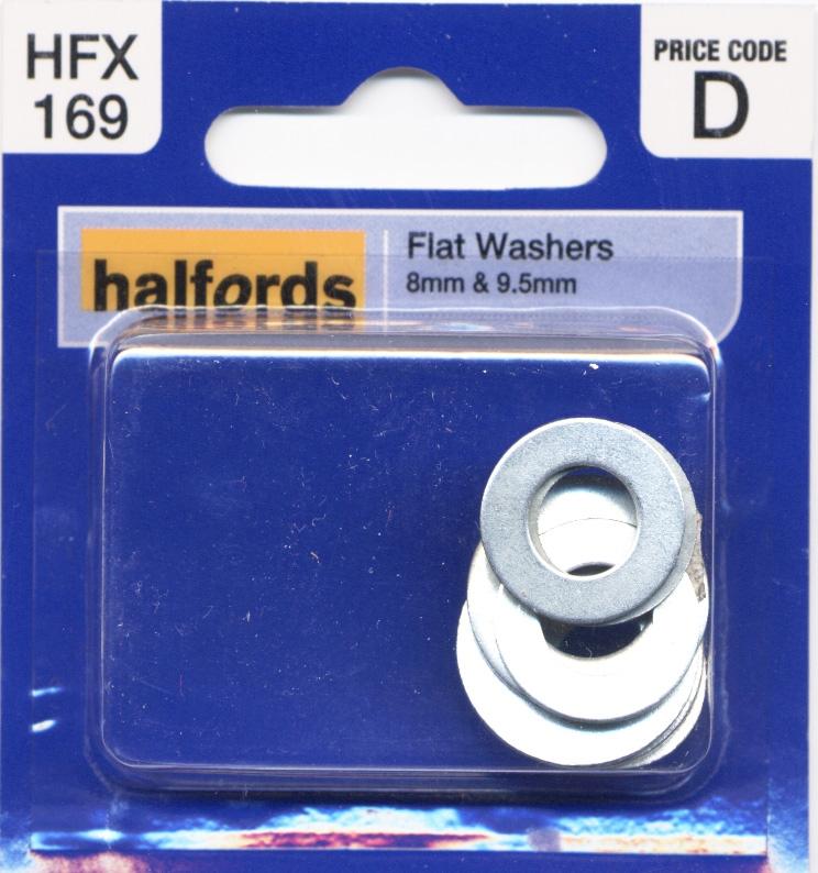Halfords Flat Washers 8 & 9.5Mm