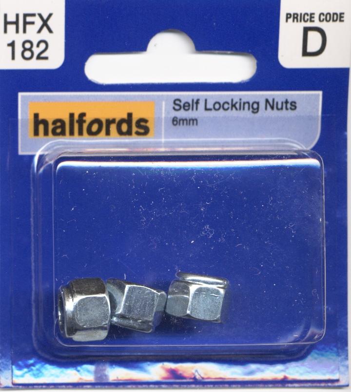 Halfords Self Locking Nuts 6Mm