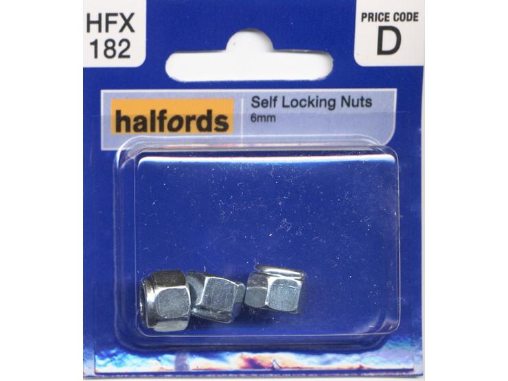Halfords Self Locking Nuts 6mm