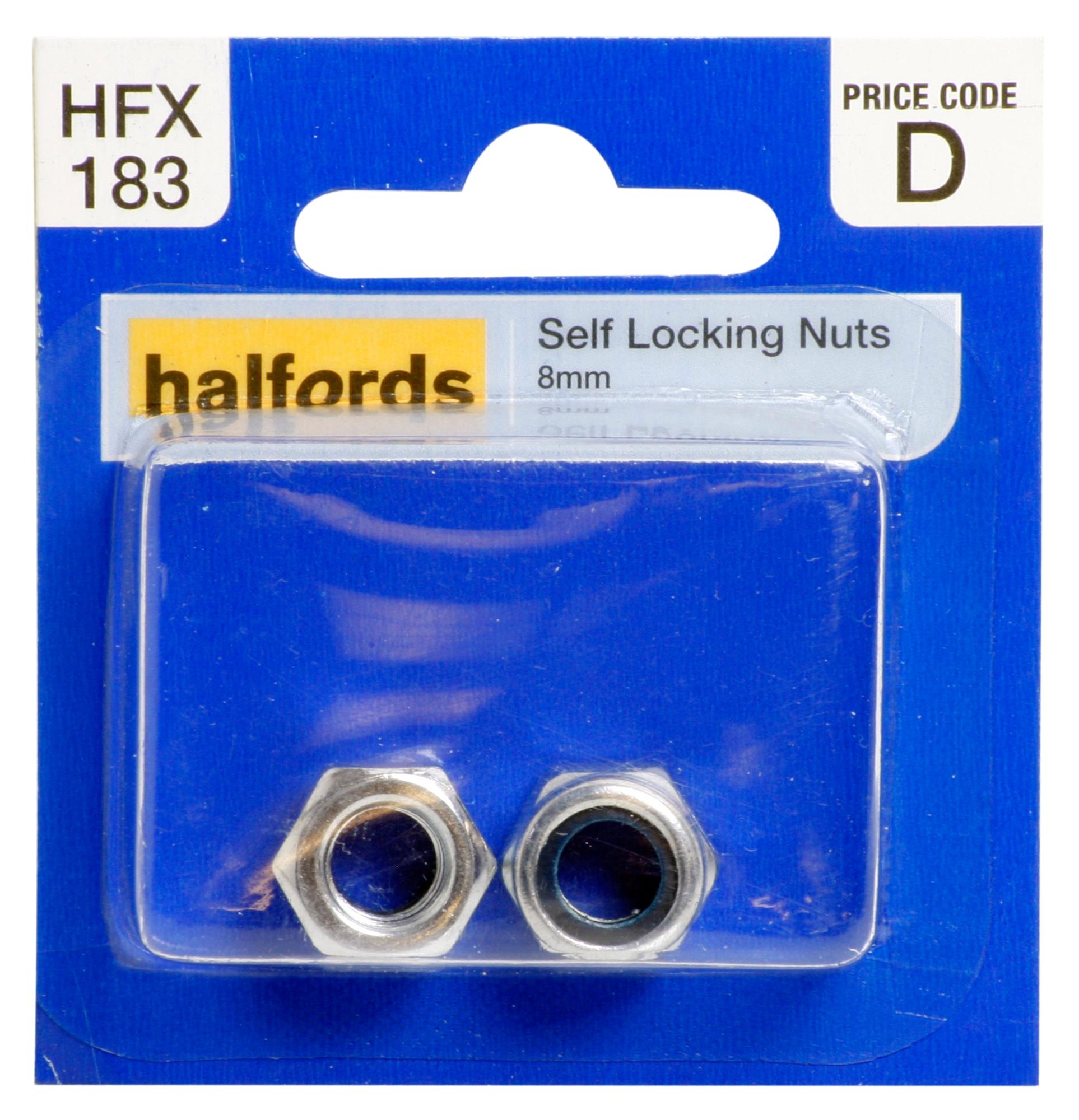 Halfords Self Locking Nuts 8Mm