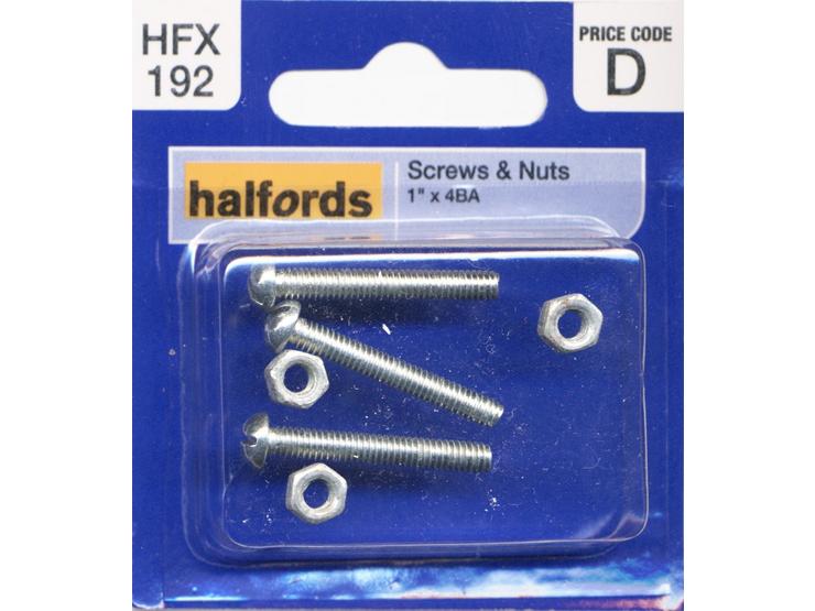 Halfords Screws and Nuts 1"x4BA
