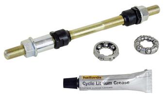 Halfords 10mm x 175mm Axle with Bearings and Grease - Chrome