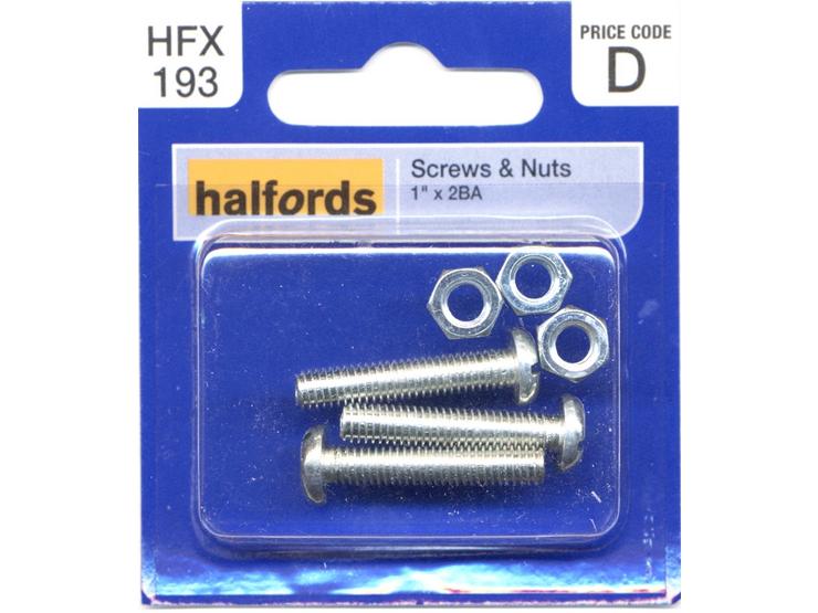 Halfords Screws & Nuts 1" x 2BA