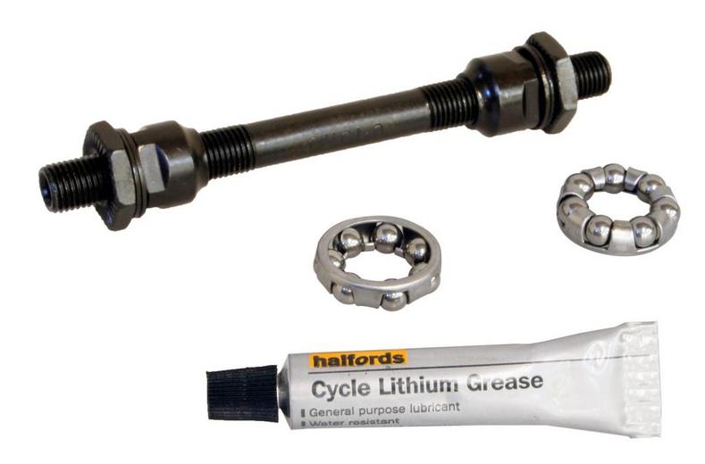Halfords 9.0mm x 108mm Axle with Bearings and Grease - Hollow Halfords 9.0mm x 108mm Axle with Bearings and Grease - Hollow
