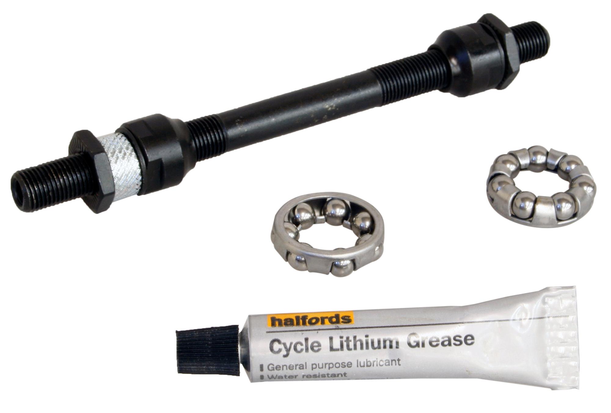 Halfords 10mm x 140mm Axle with Bearings and Grease - Hollow | Pricematch, Extra 8% off for BC Members, Free Bike Health Check, Cycle2Work Scheme & 0% APR Finance.
