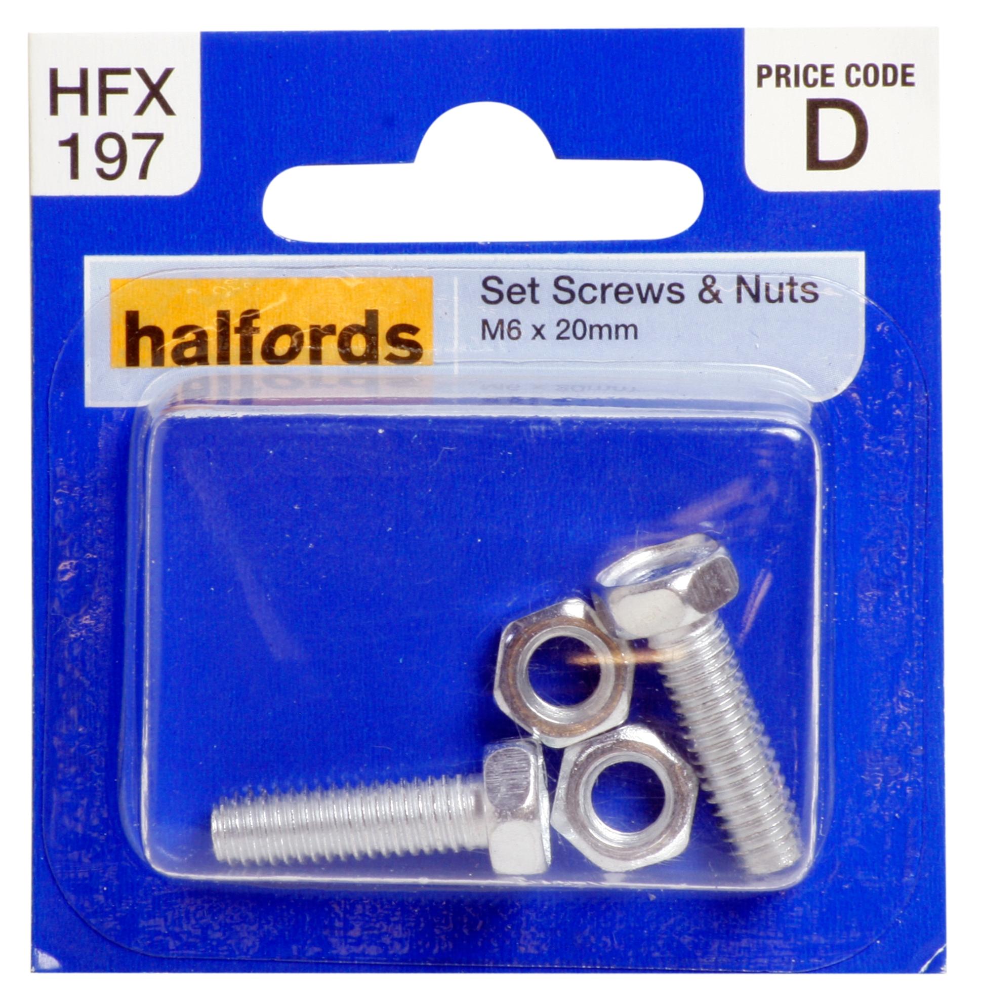 Halfords Set Screw And Nut M6 X 20Mm