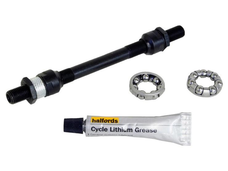 Halfords 10mm x 145mm Axle with Bearings and Grease - Hollow