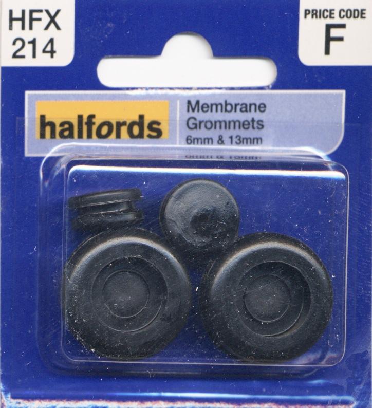 Halfords Membrane Grommets 6 & 13Mm