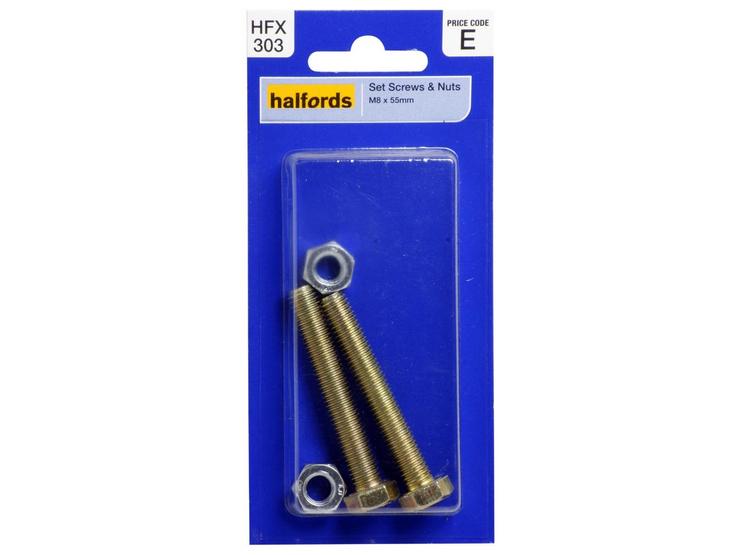 Halfords Set Screw & Nut M8 x 55m