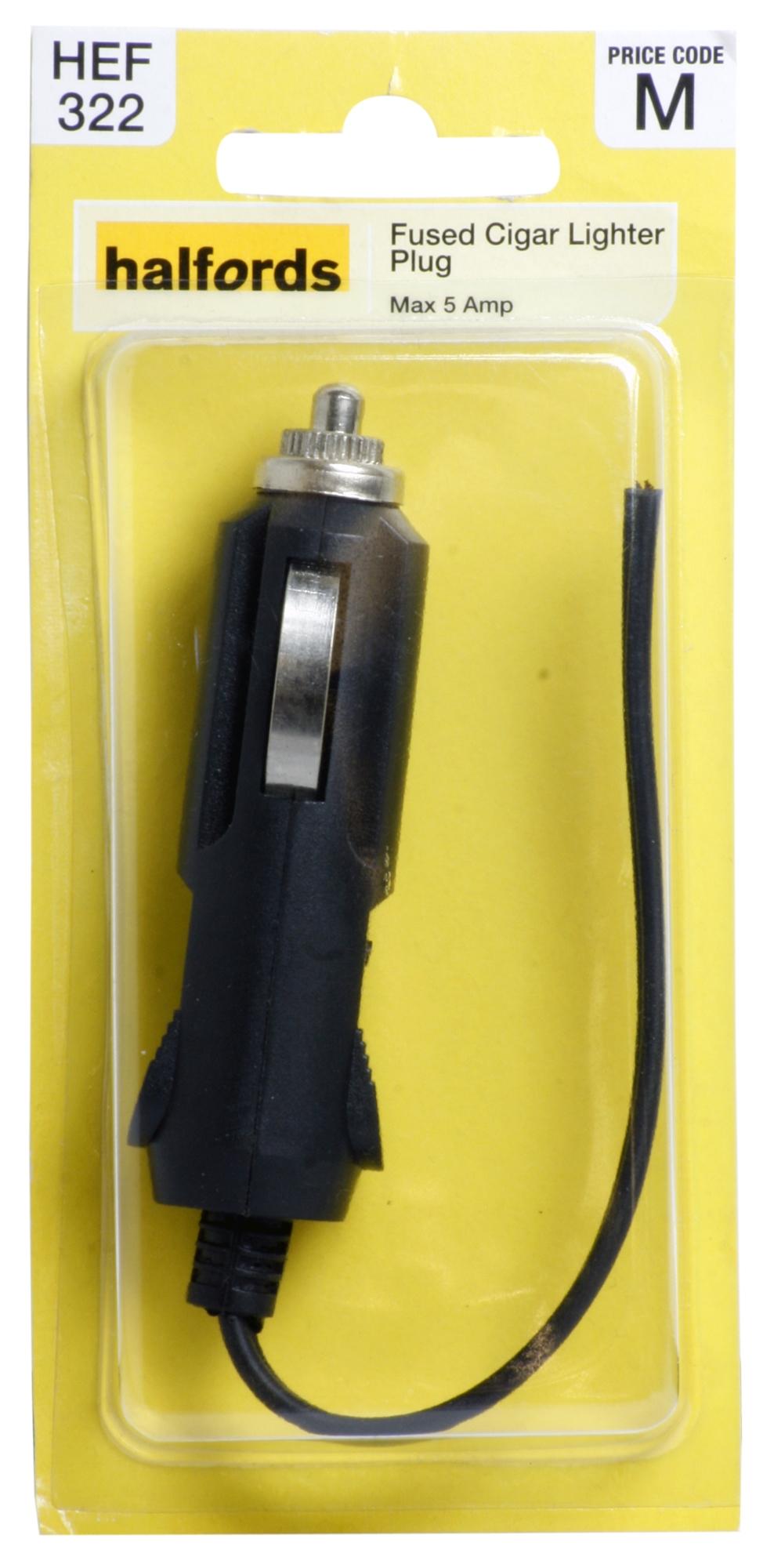 Halfords Fused Cigarette Lighter Plug 5 Amp