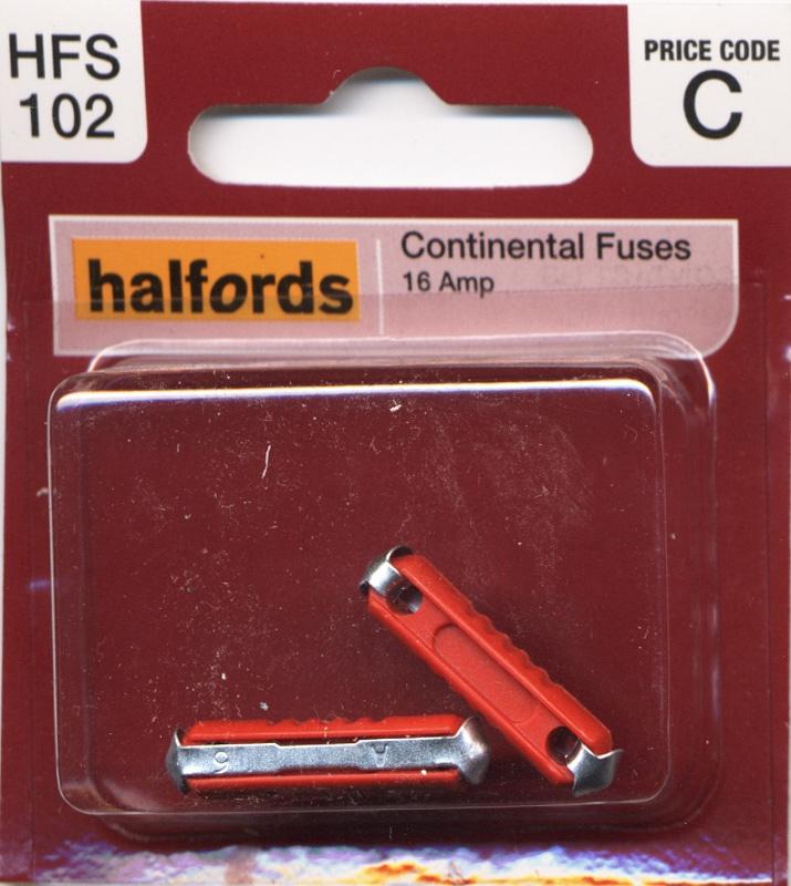 Halfords Continental Fuses 16 Amp (Hfs102)