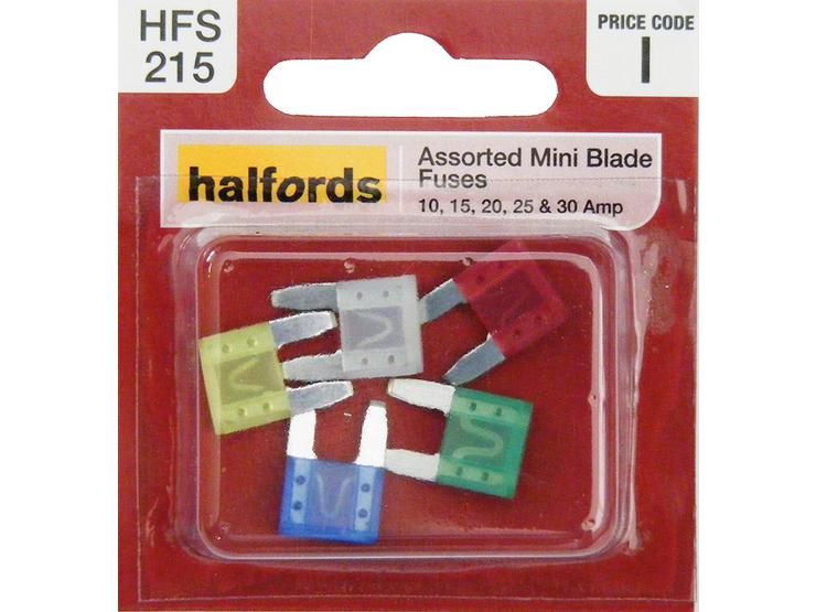 Halfords Assorted Mini Blade Fuses 10/15/20/25/30 Amp (HFS215)