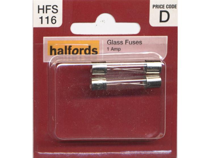 Halfords Glass Fuses 1 Amp (HFS116)