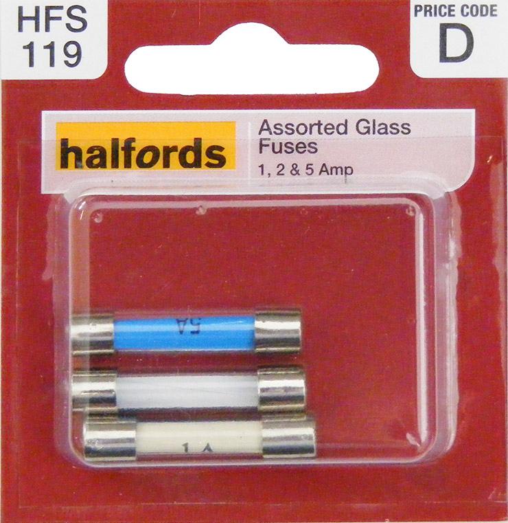 Halfords Assorted Glass Fuses