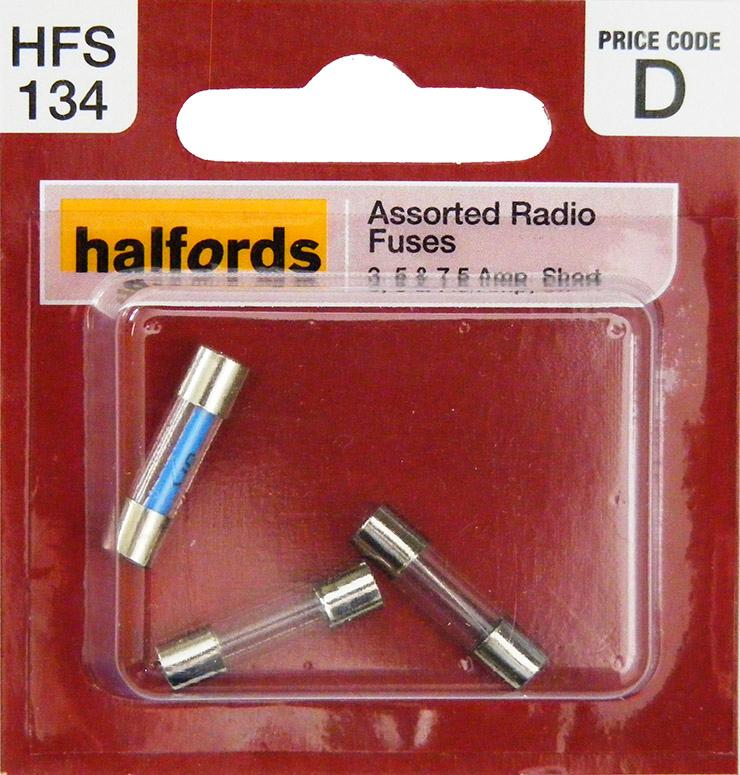 Halfords Assorted Radio Fuses 3/5/7.5 Amp (Hfs134)