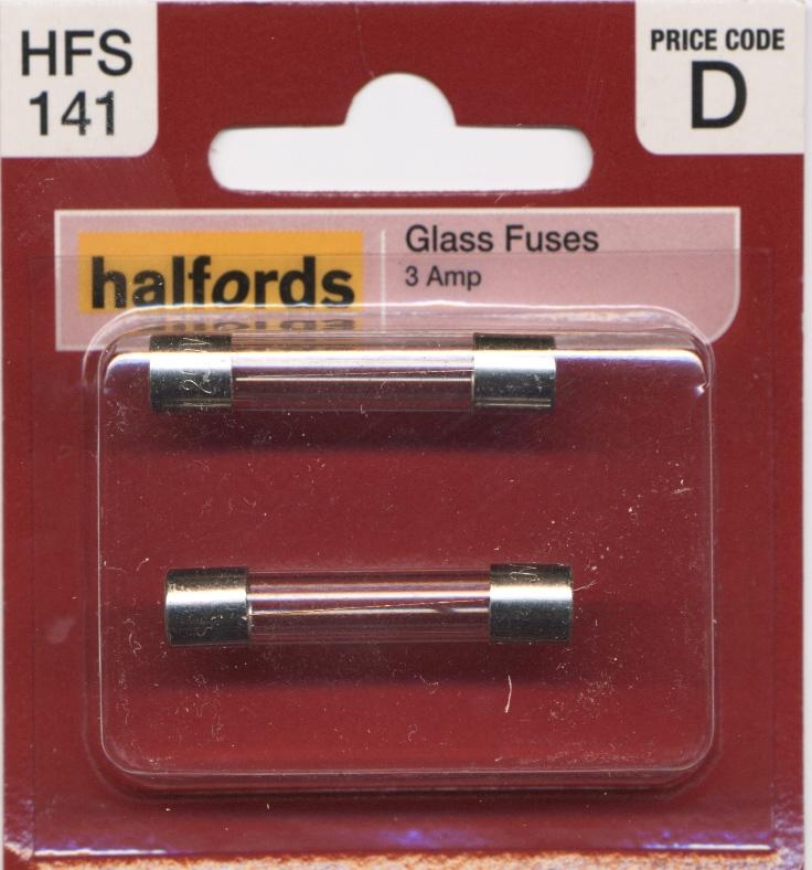 Halfords Glass Fuses 3 Amp (Hfs141)