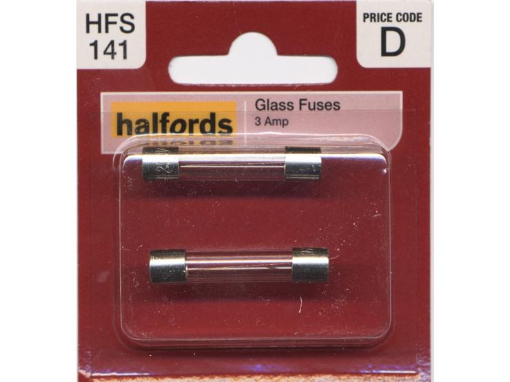 Halfords Glass Fuses 3 Amp (HFS141)
