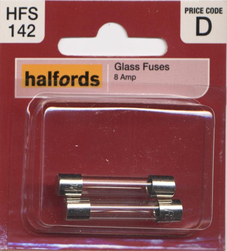 Halfords Glass Fuses 8 Amp (Hfs142)