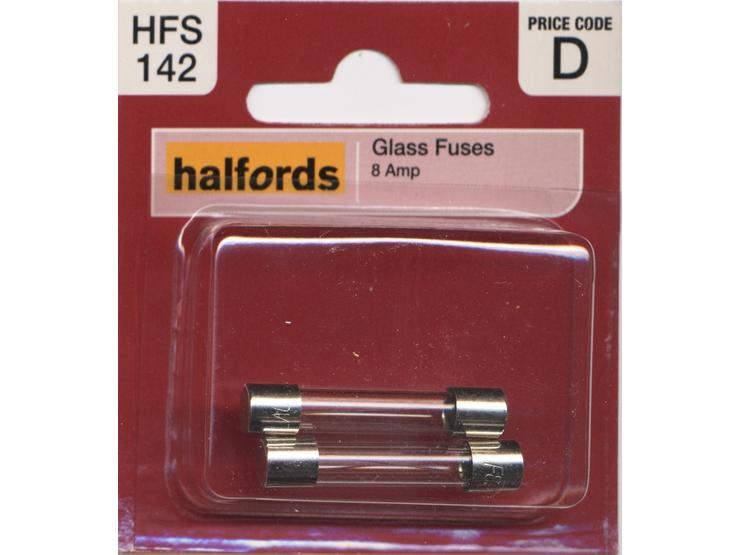 Halfords Glass Fuses 8 Amp (HFS142)