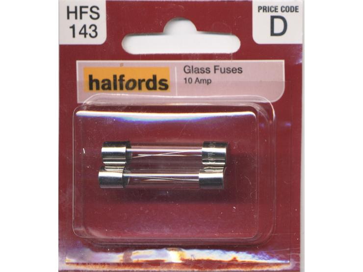Halfords Glass Fuse 10 Amp (HFS143)