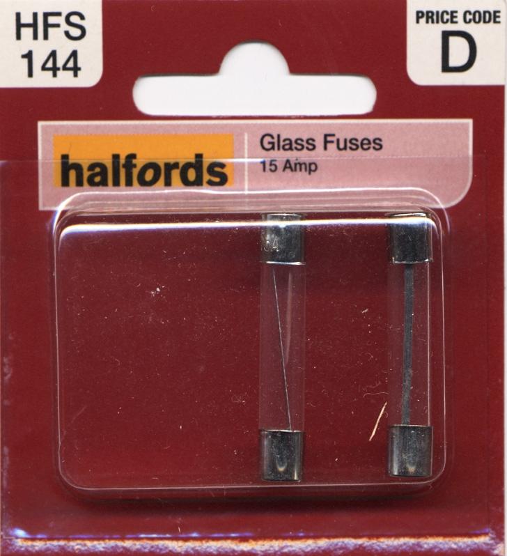 Halfords Glass Fuses 15 Amp (Hfs144)