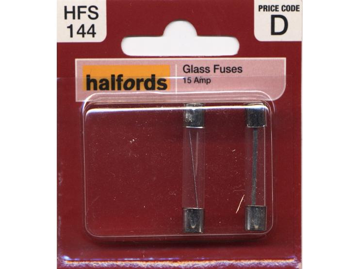 Halfords Glass Fuses 15 Amp (HFS144)