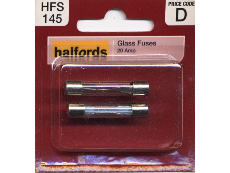 Halfords Glass Fuses 20 Amp (HFS145)