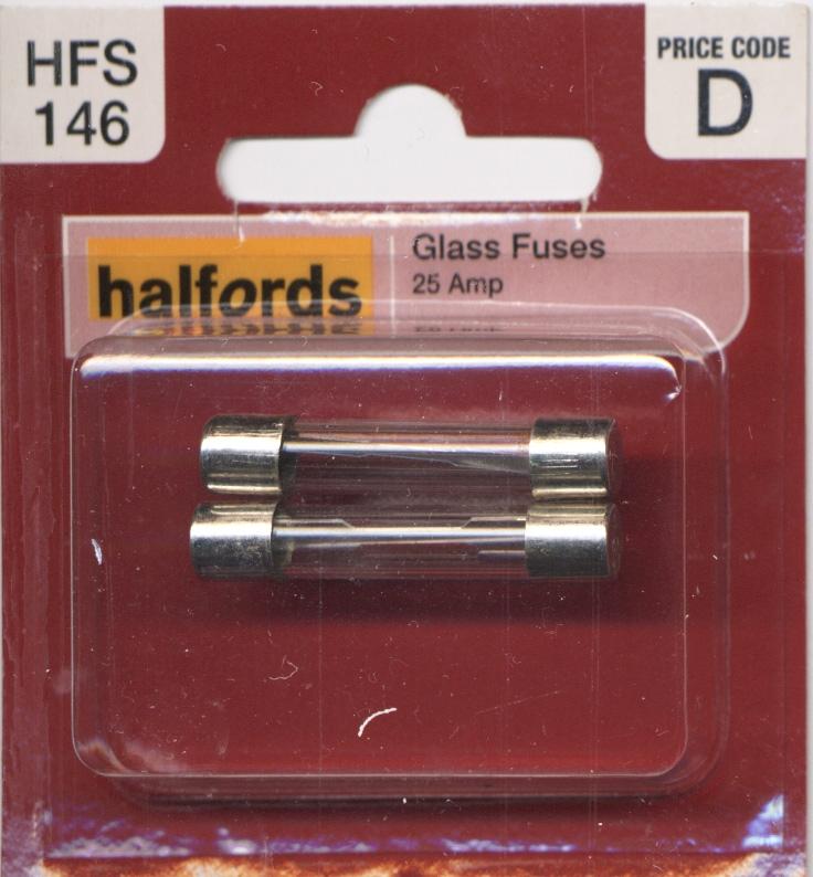Halfords Glass Fuses 25 Amp (Hfs146)
